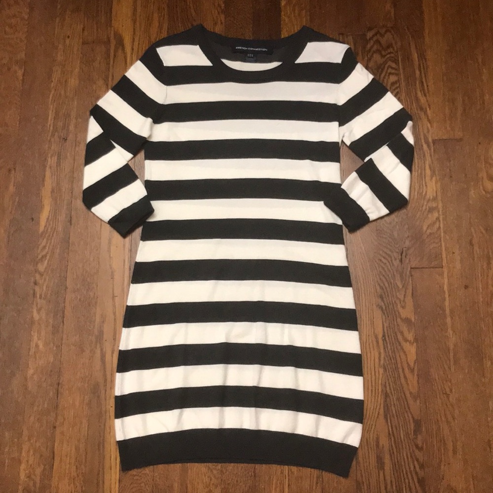 Charcoal & White Sweater Dress